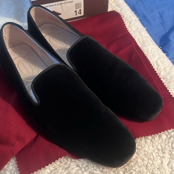 Men's Stubbs and Wooten black velvet loafers - Picture 4 of 9